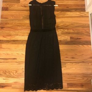 D&G black half lace midi dress